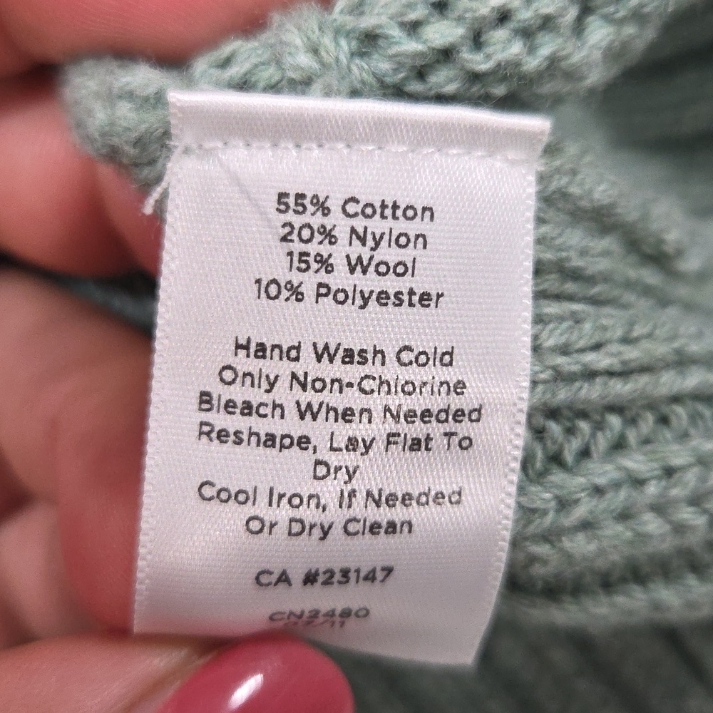 Talbots Green Knit Sweater with Embellishments 1XP Gentle Used - Picture 6 of 8